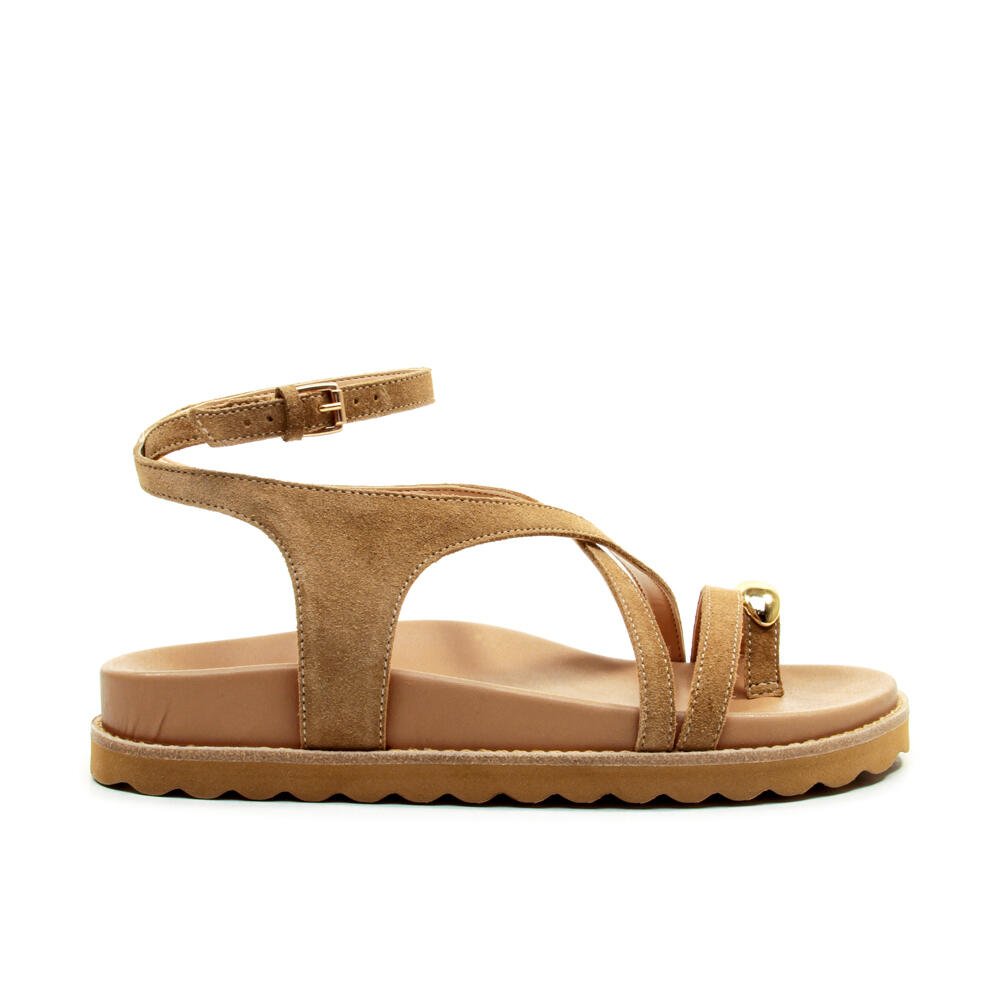 Sandália Papete Couro Nude Cecconello 2753001-4 Marrom 1