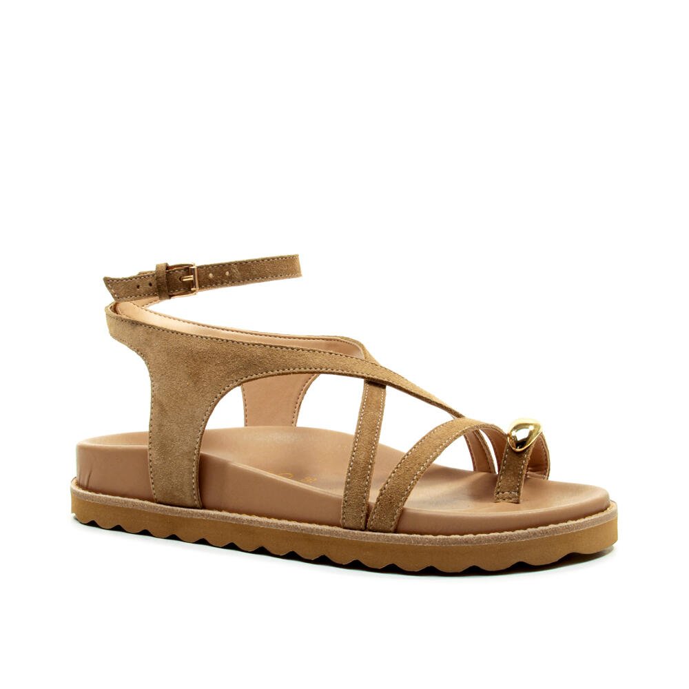 Sandália Papete Couro Nude Cecconello 2753001-4 Marrom 3