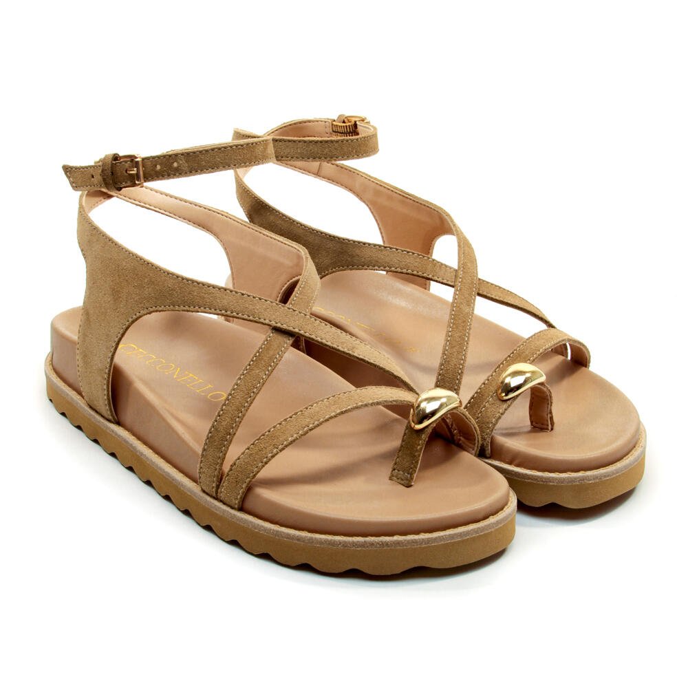 Sandália Papete Couro Nude Cecconello 2753001-4 Marrom 5