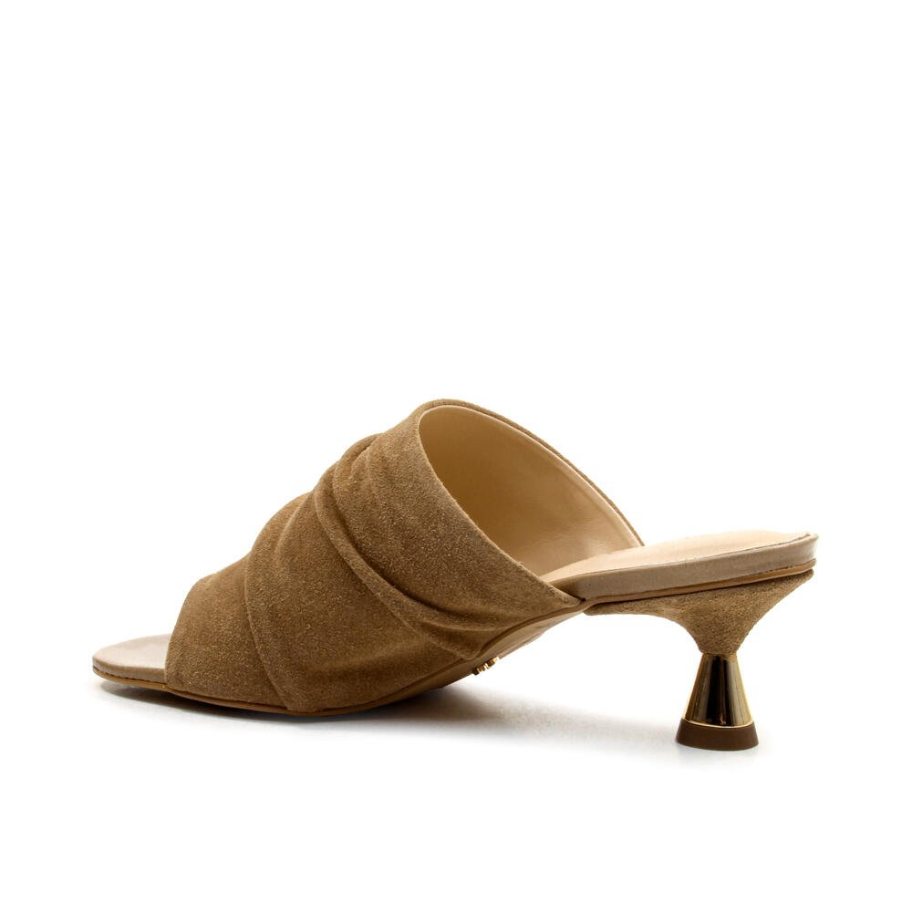 Tamanco Couro Nude Salto Baixo Cecconello 2784001-3 Marrom 4