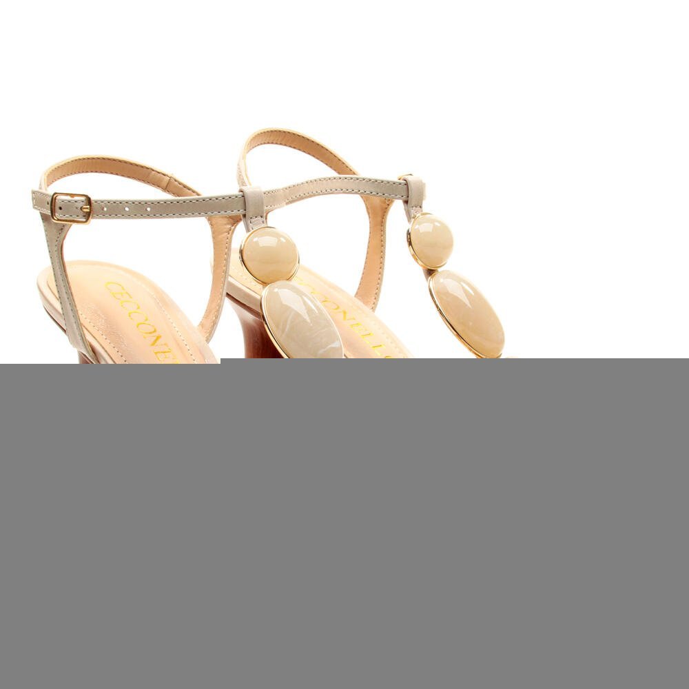 Sandália Couro Off White Salto Médio Cecconello 2747007-3 Off White 3