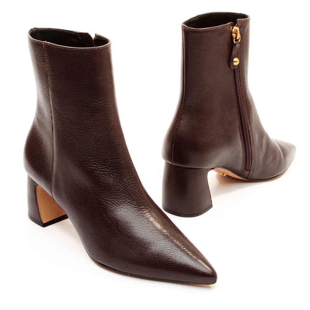 Bota Couro Marrom Cano Curto Cecconello 2627001-3 Bordô 4