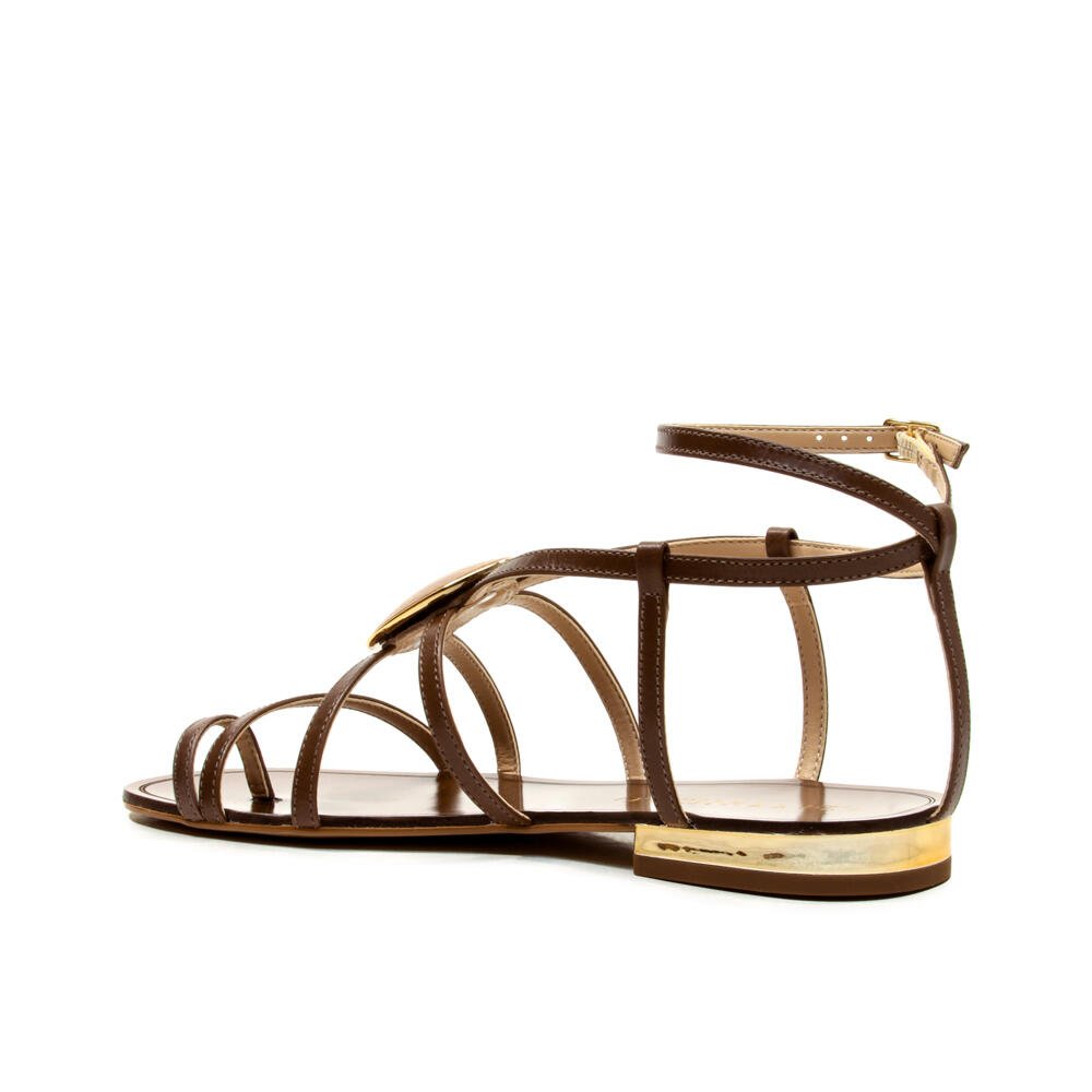 Sandália Rasteira Couro Marrom Cecconello 2724005-1 Marrom 4