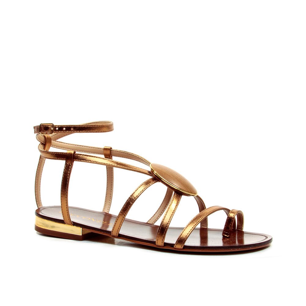 Sandália Rasteira Couro Bronze Cecconello 2724005-5 Bronze 3