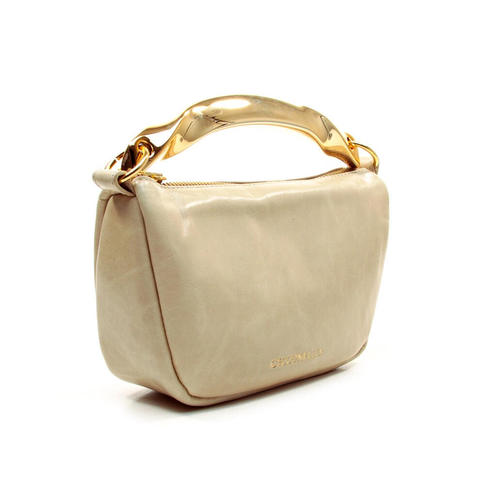 Bolsa Couro Off White Cecconello C2620-4 Off White/Dourado 2
