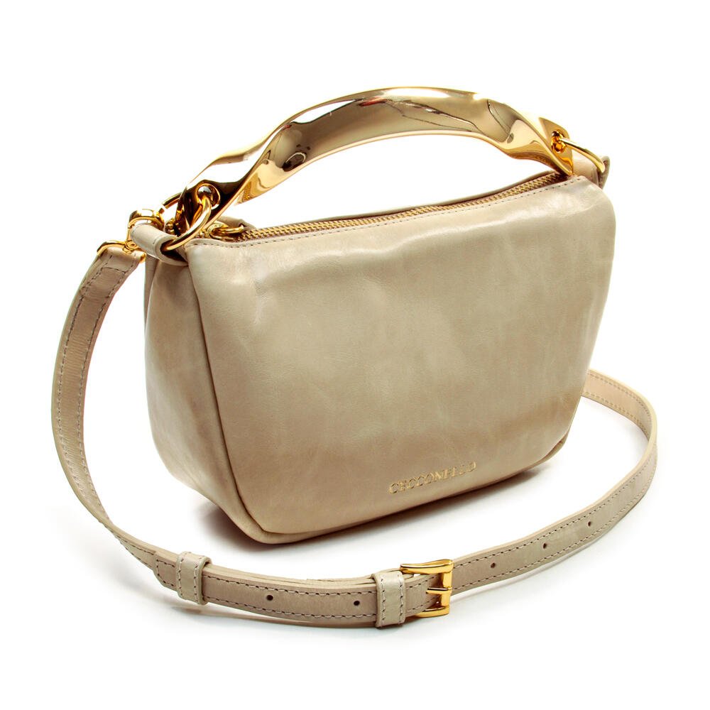 Bolsa Couro Off White Cecconello C2620-4 Off White/Dourado 5