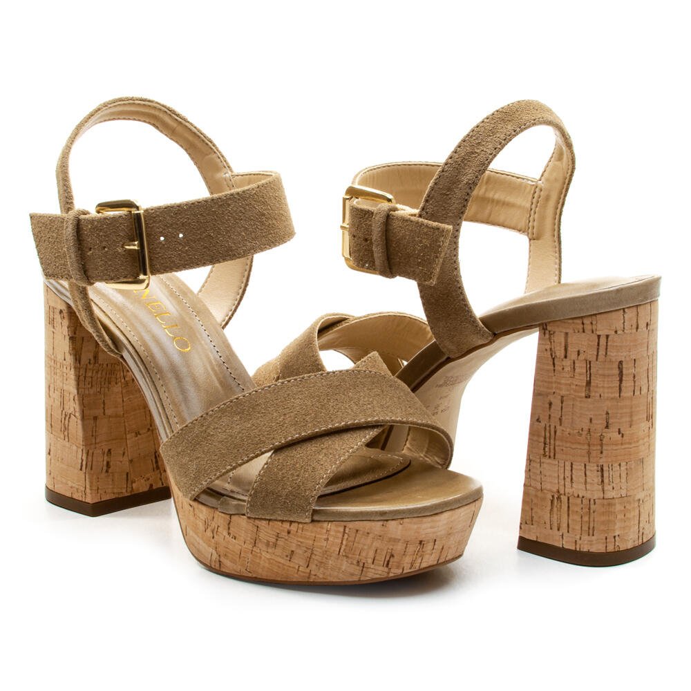 Sandália Couro Nude Plataforma Cecconello 2809002-2 Bege 5