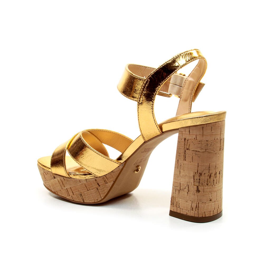 Sandália Couro Ouro Plataforma Cecconello 2809002-3 Dourado 4