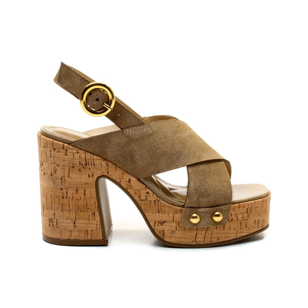 Sandália Plataforma Couro Nude Cecconello 2741007-4