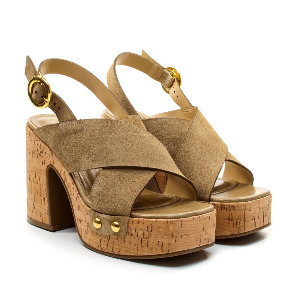 Sandália Plataforma Couro Nude Cecconello 2741007-4 Bege 5