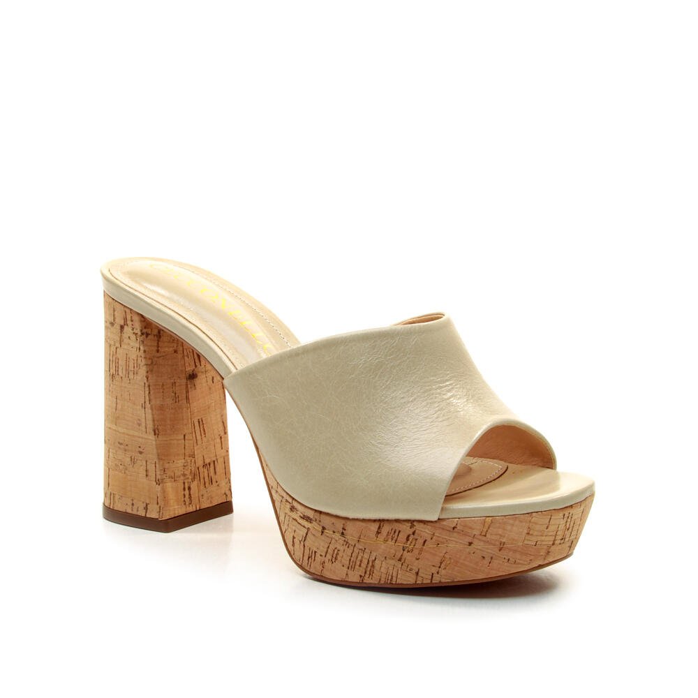 Tamanco Couro Bege Plataforma Cecconello 2809004-1 Bege 2