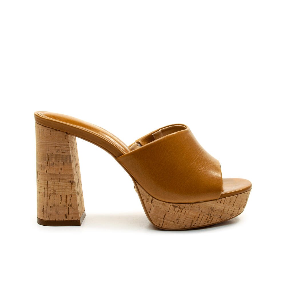 Tamanco Couro Marrom Plataforma Cecconello 2809004-3