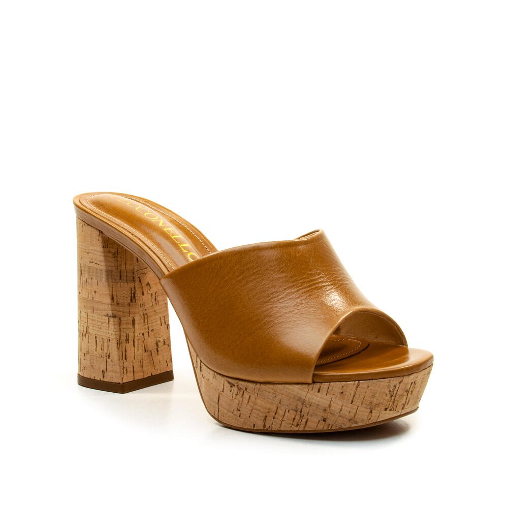 Tamanco Couro Marrom Plataforma Cecconello 2809004-3 Marrom 2