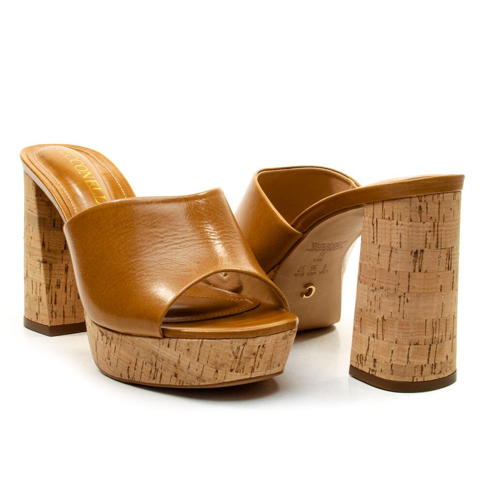 Tamanco Couro Marrom Plataforma Cecconello 2809004-3 Marrom 4