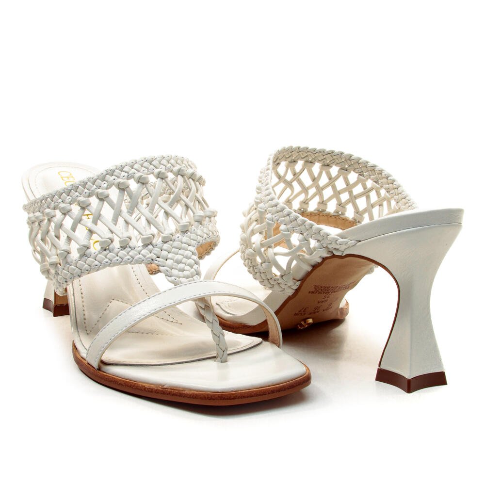 Tamanco Couro Branco Salto Médio Cecconello 2719003-3 Branco 4