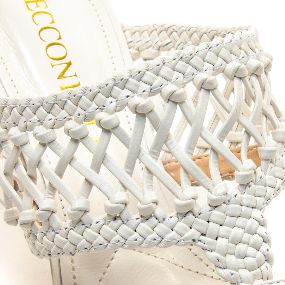 Tamanco Couro Branco Salto Médio Cecconello 2719003-3 Branco 5