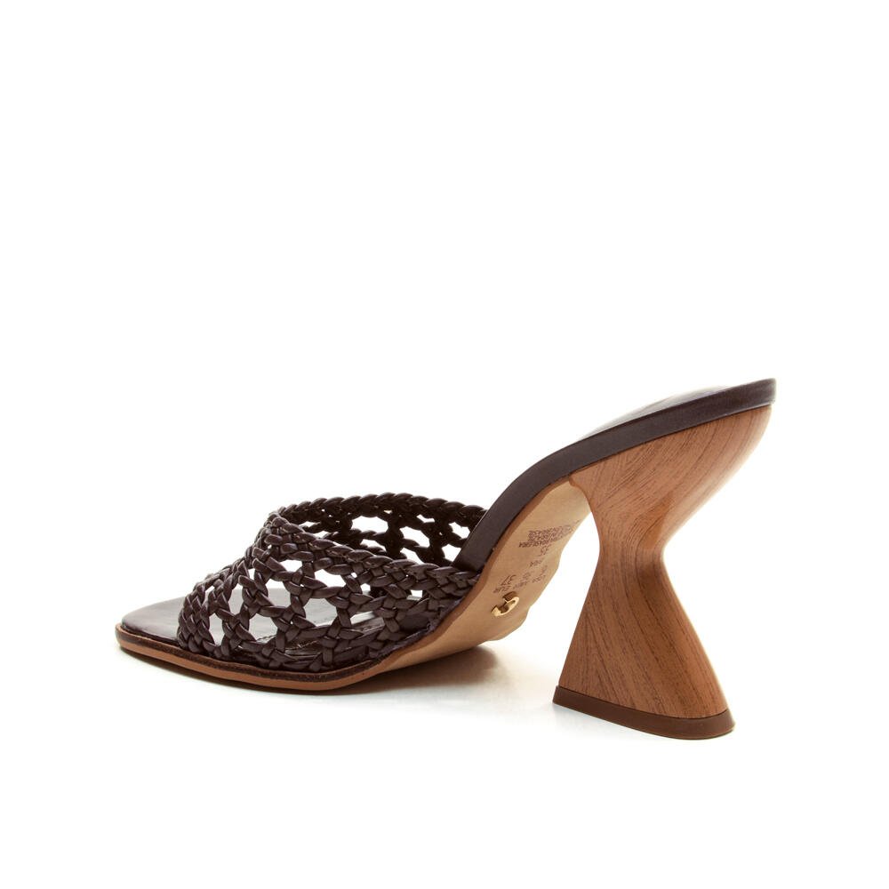 Tamanco Couro Marrom Salto Alto Cecconello 2718006-3 Marrom 4