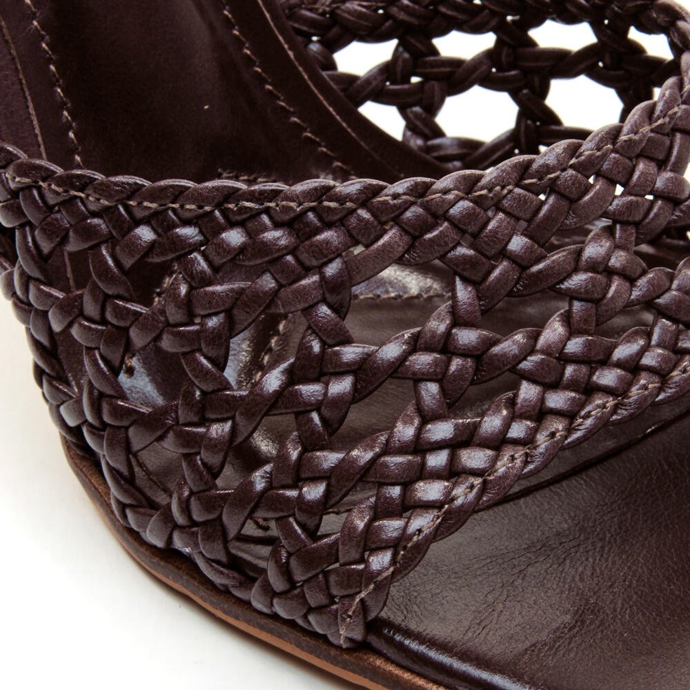 Tamanco Couro Marrom Salto Alto Cecconello 2718006-3 Marrom 5