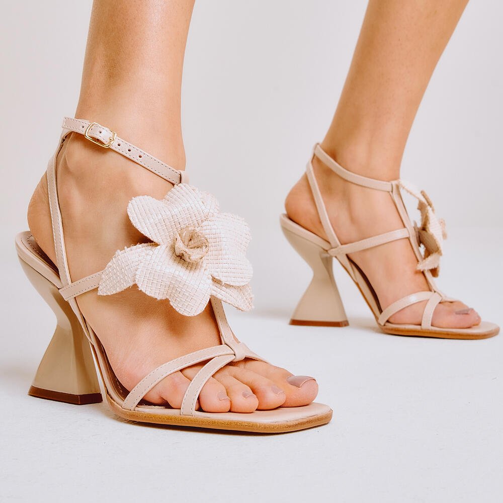 Sandália Couro Off White Salto Alto Cecconello 2718009-3 Branco 2