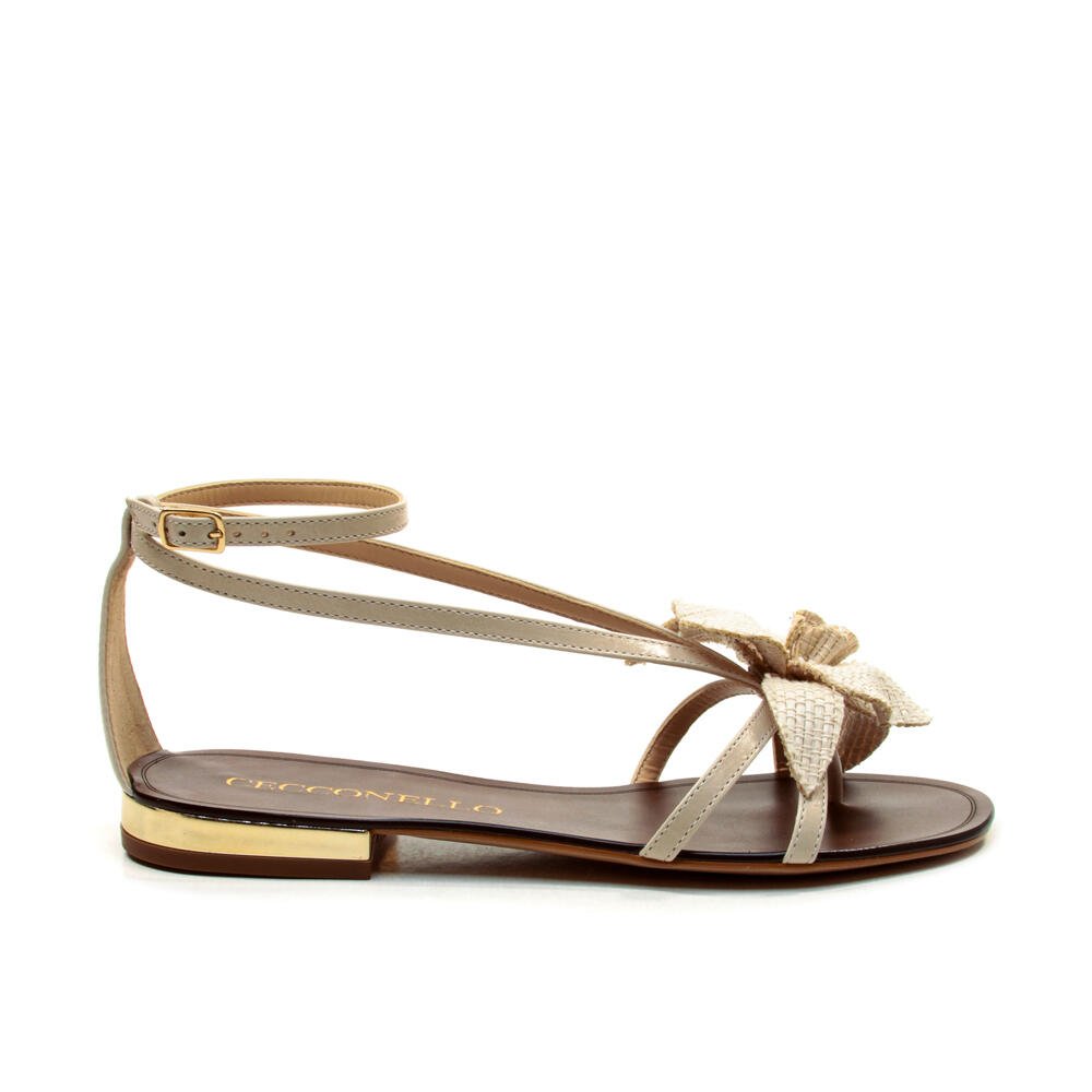 Rasteira Couro Off White Cecconello 2724013-1