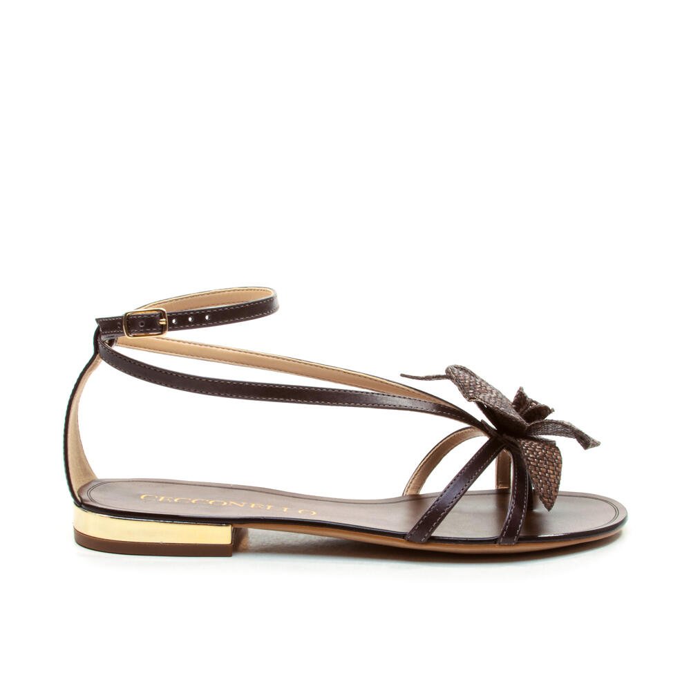 Rasteira Couro Marrom Cecconello 2724013-3