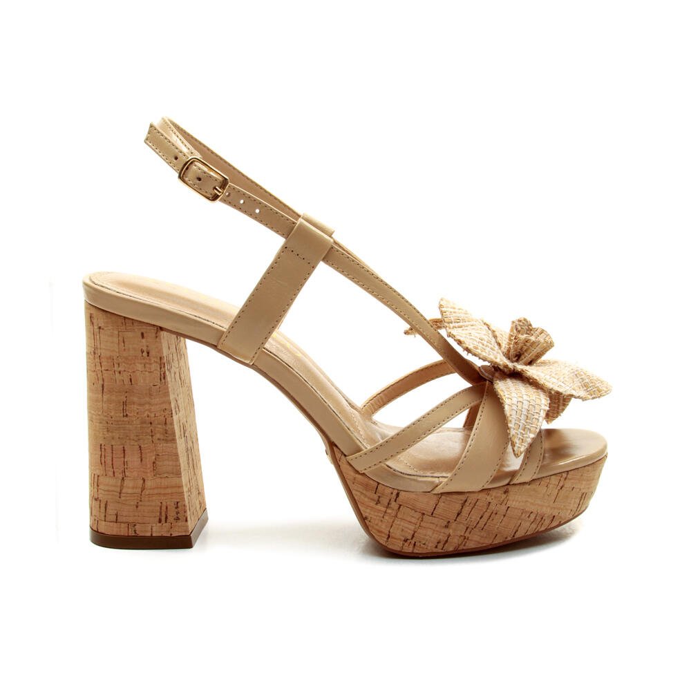 Sandália Couro Nude Plataforma Cecconello 2809001-1