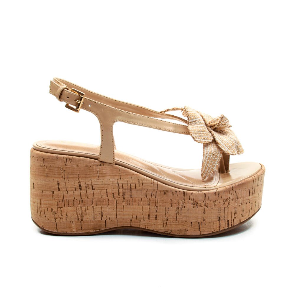 Sandália Couro Nude Anabela Cecconello 2793002-1