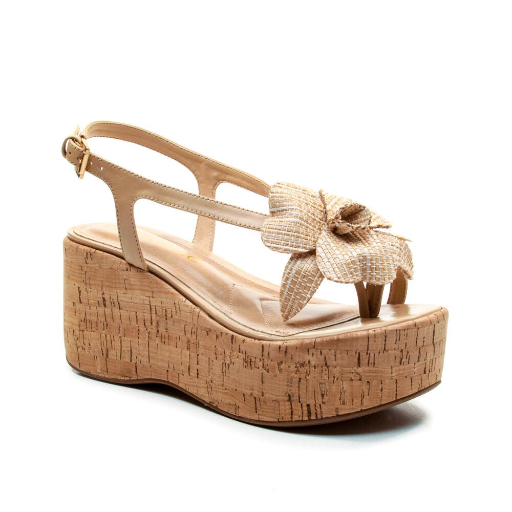 Sandália Couro Nude Anabela Cecconello 2793002-1 Bege 3