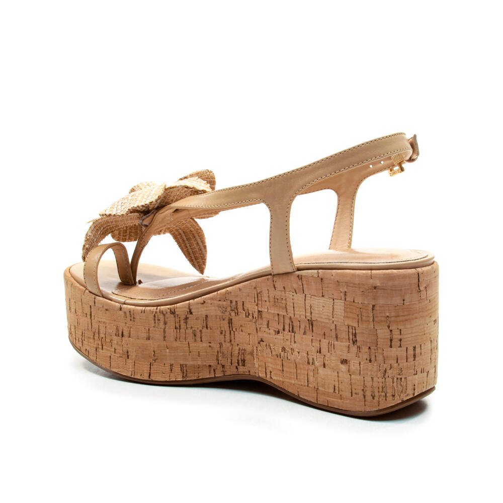 Sandália Couro Nude Anabela Cecconello 2793002-1 Bege 4