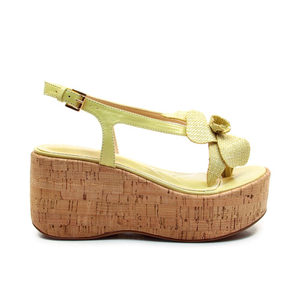 Sandália Couro Verde Anabela Cecconello 2793002-2