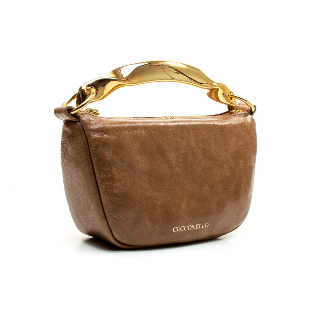 Bolsa Couro Marrom Cecconello C2620-6 Marrom/Dourado 3