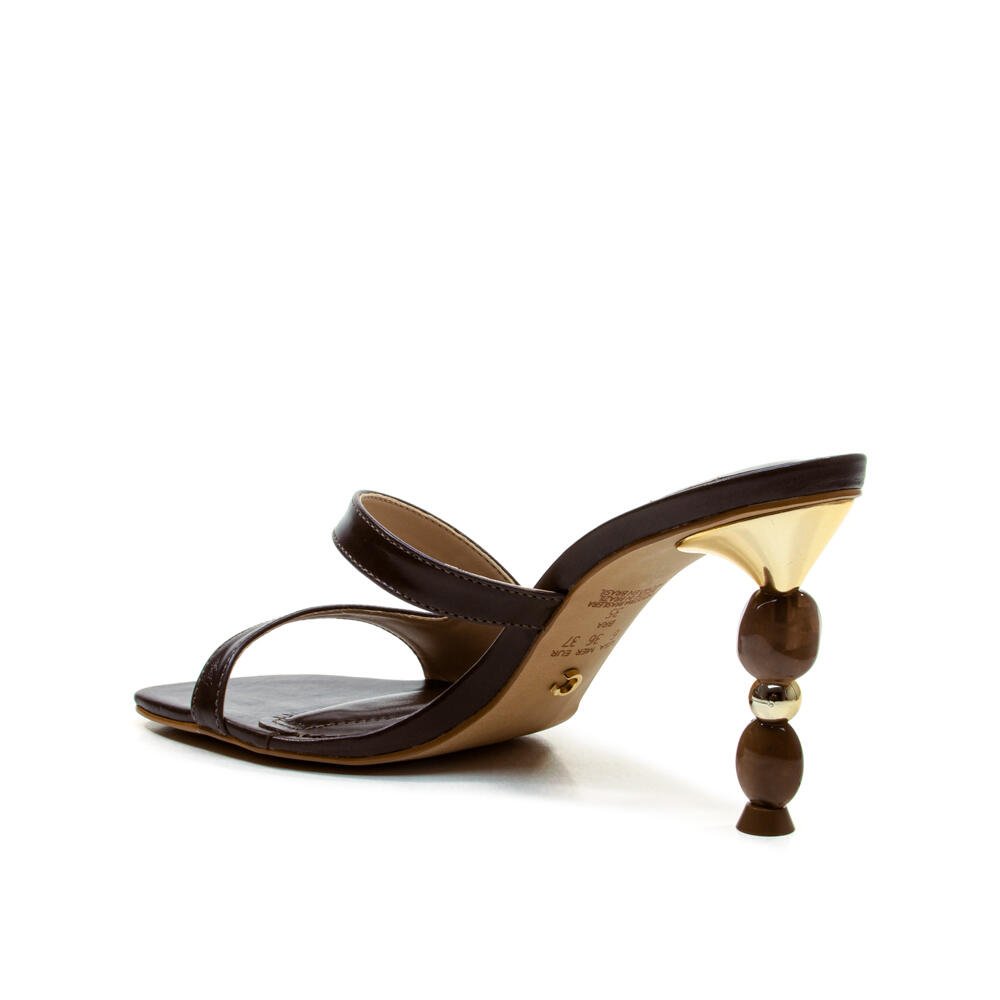 Tamanco Couro Marrom Salto Alto Cecconello 2814002-2 Marrom 4