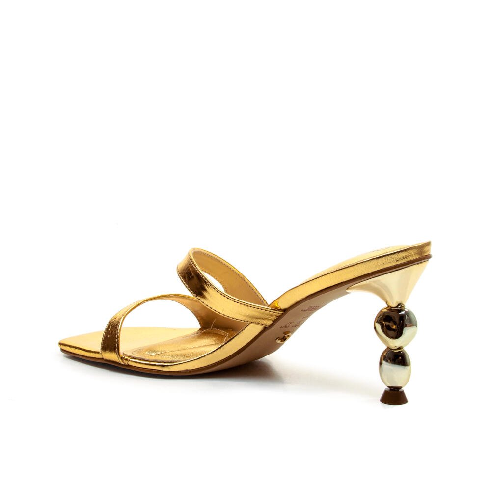 Tamanco Couro Ouro Salto Médio Cecconello 2815002-2 Ouro 4