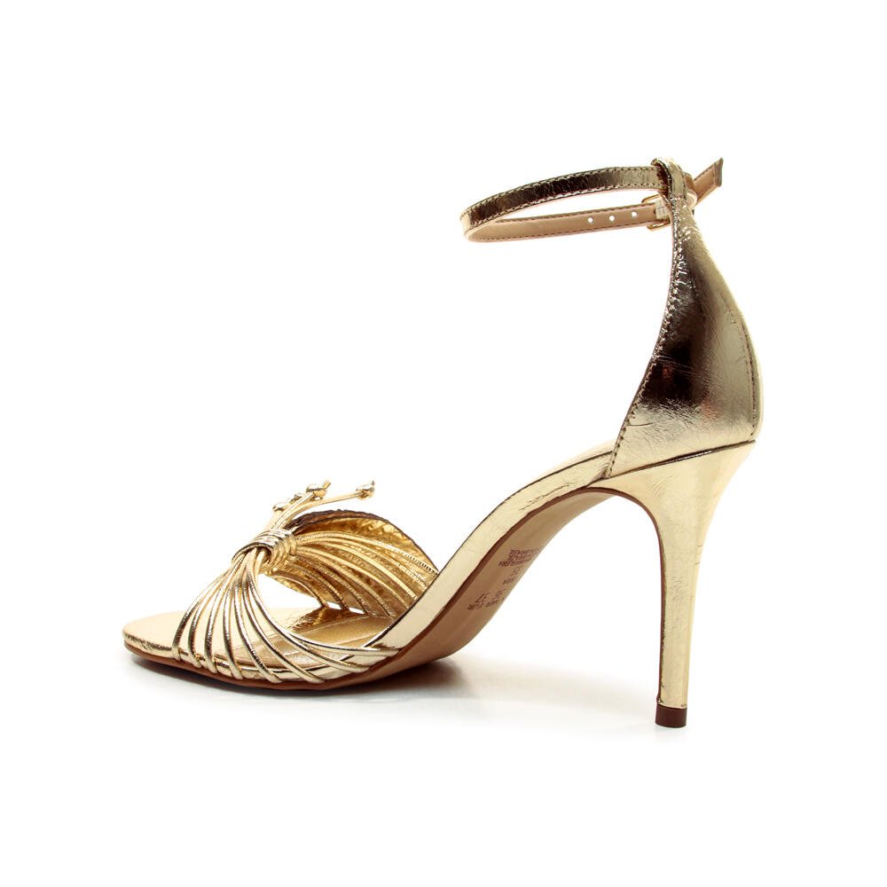 Sandália Couro Ouro Salto Alto Cecconello 2801001-1 Ouro Light 4