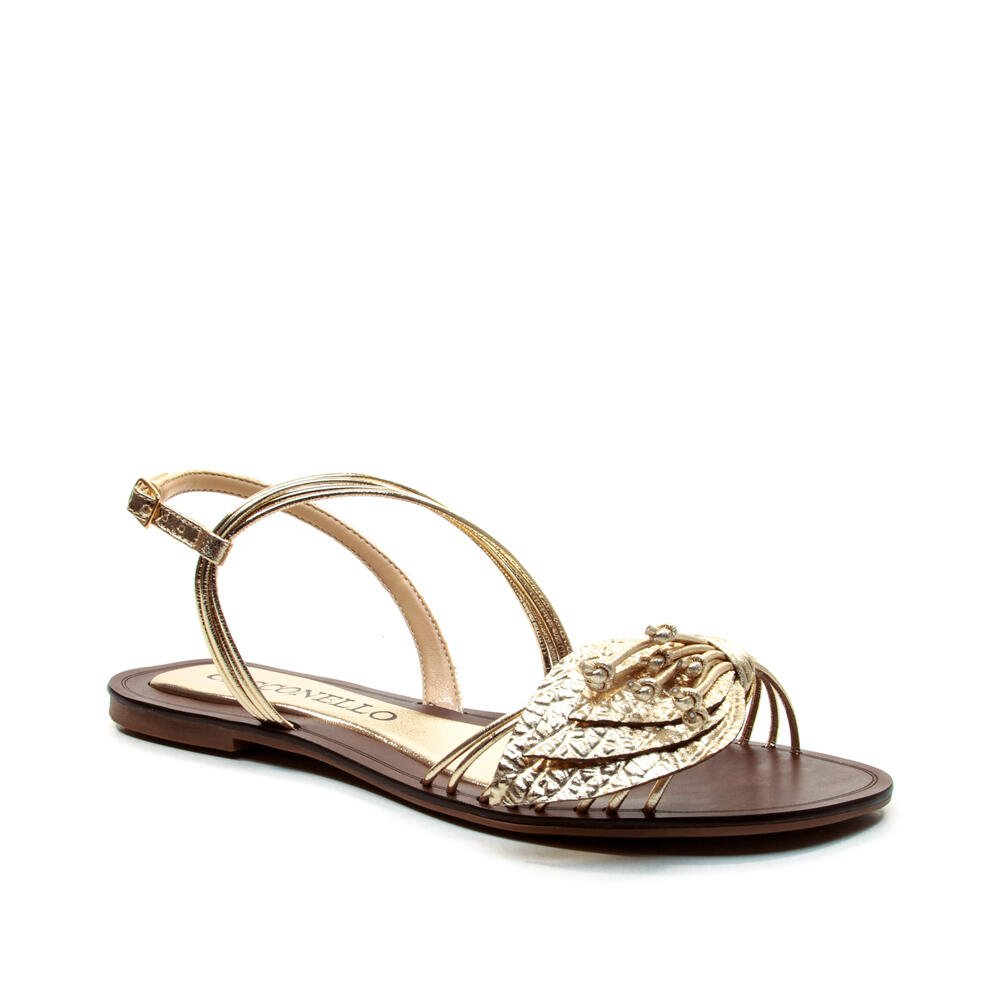 Rasteira Couro Ouro Light Cecconello 2787002-3 Ouro Light 3