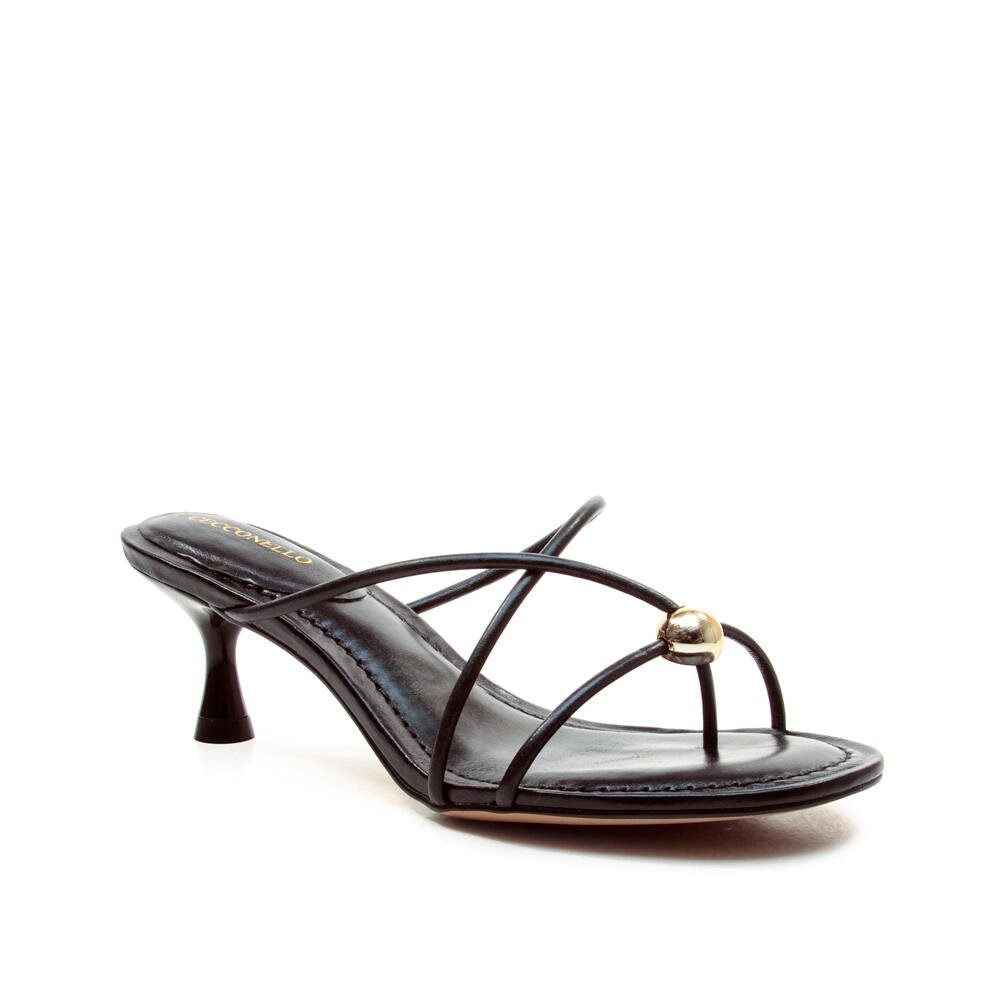 Tamanco Couro Preto Salto Baixo Cecconello 2763003-1 Preto 3