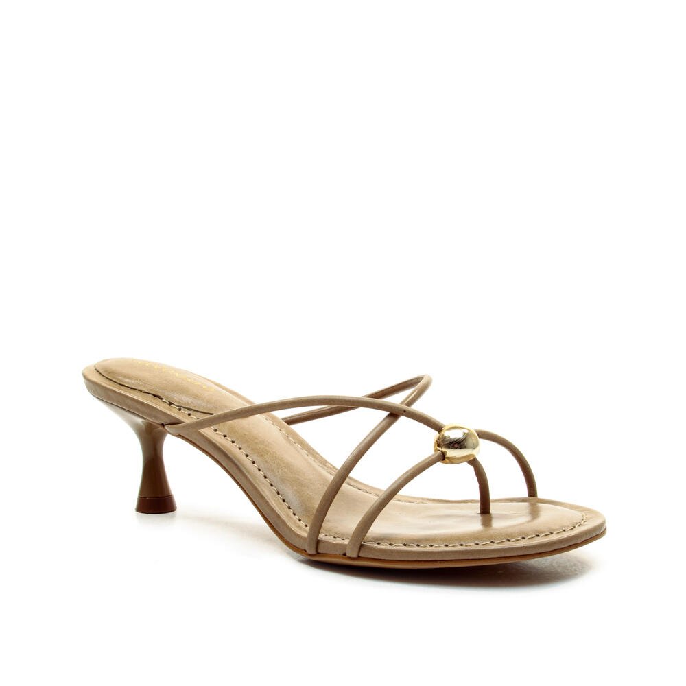 Tamanco Couro Nude Salto Baixo Cecconello 2763003-3 Nude 3