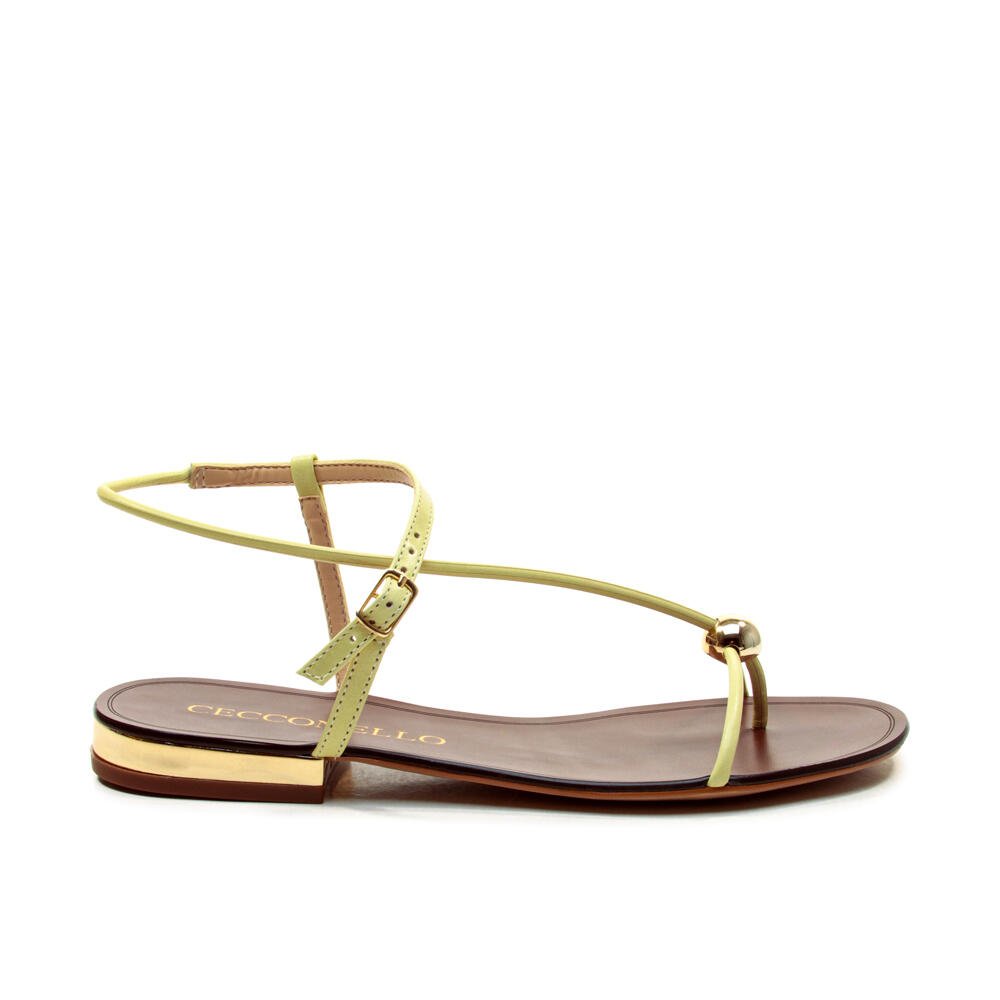 Rasteira Couro Verde Cecconello 2724010-3