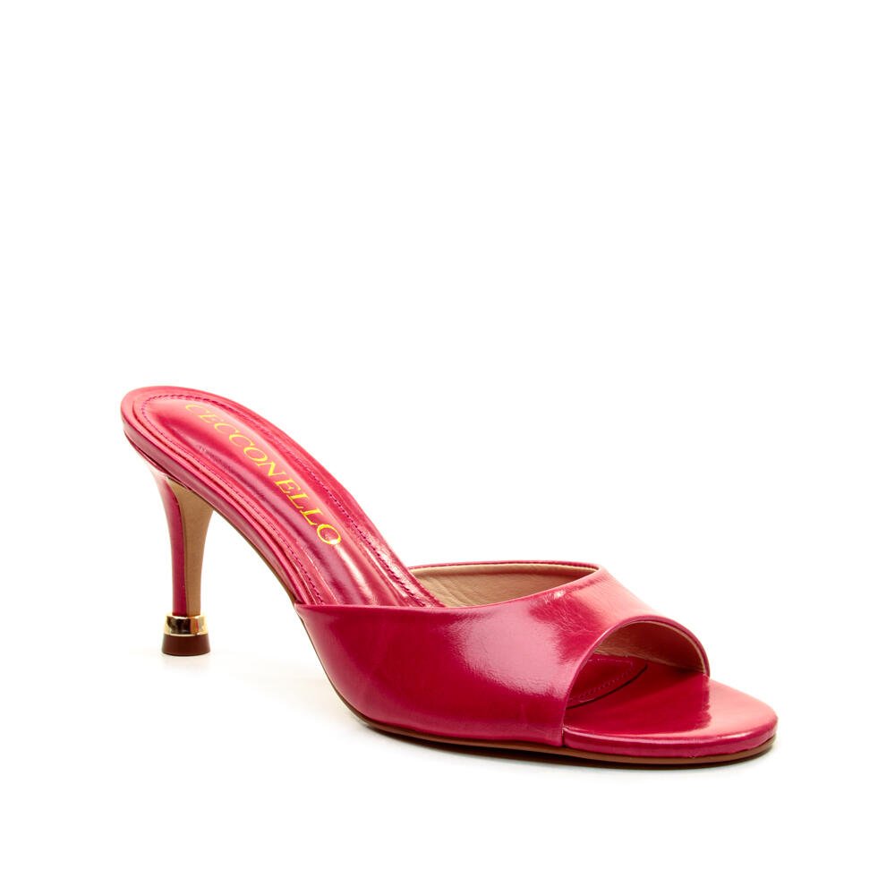 Tamanco Couro Vermelho Salto Médio Cecconello 2798001-2 Vermelho 3