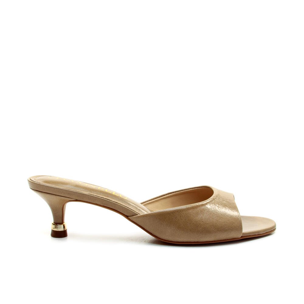 Tamanco Couro Nude Salto Baixo Cecconello 2799001-2