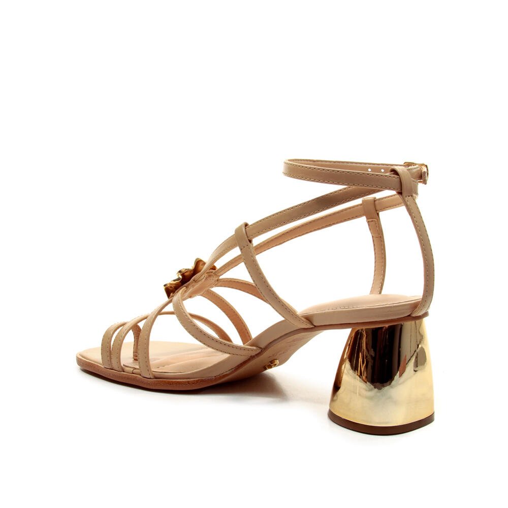 Sandália Couro Nude Salto Bloco Cecconello 2805001-2 Nude 3