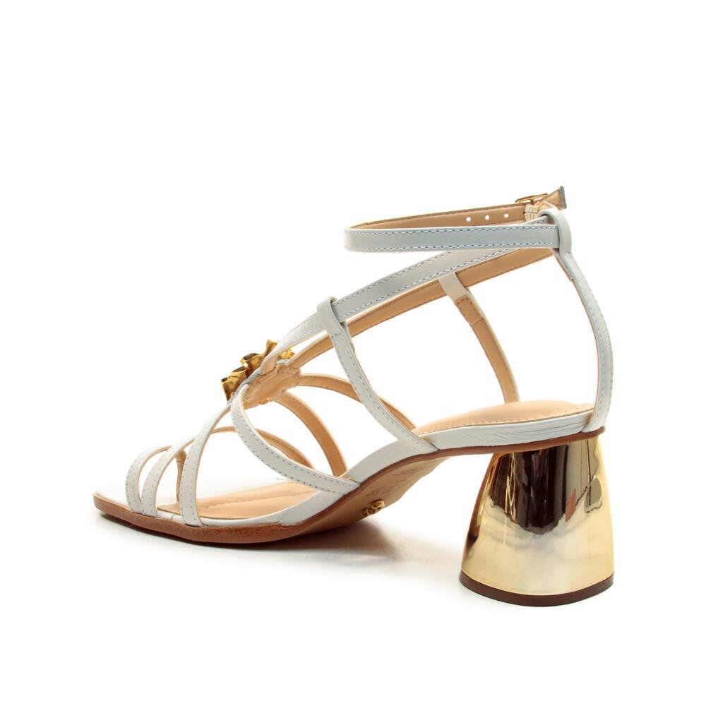 Sandália Couro Branco Salto Bloco Cecconello 2805001-1 Branco 4