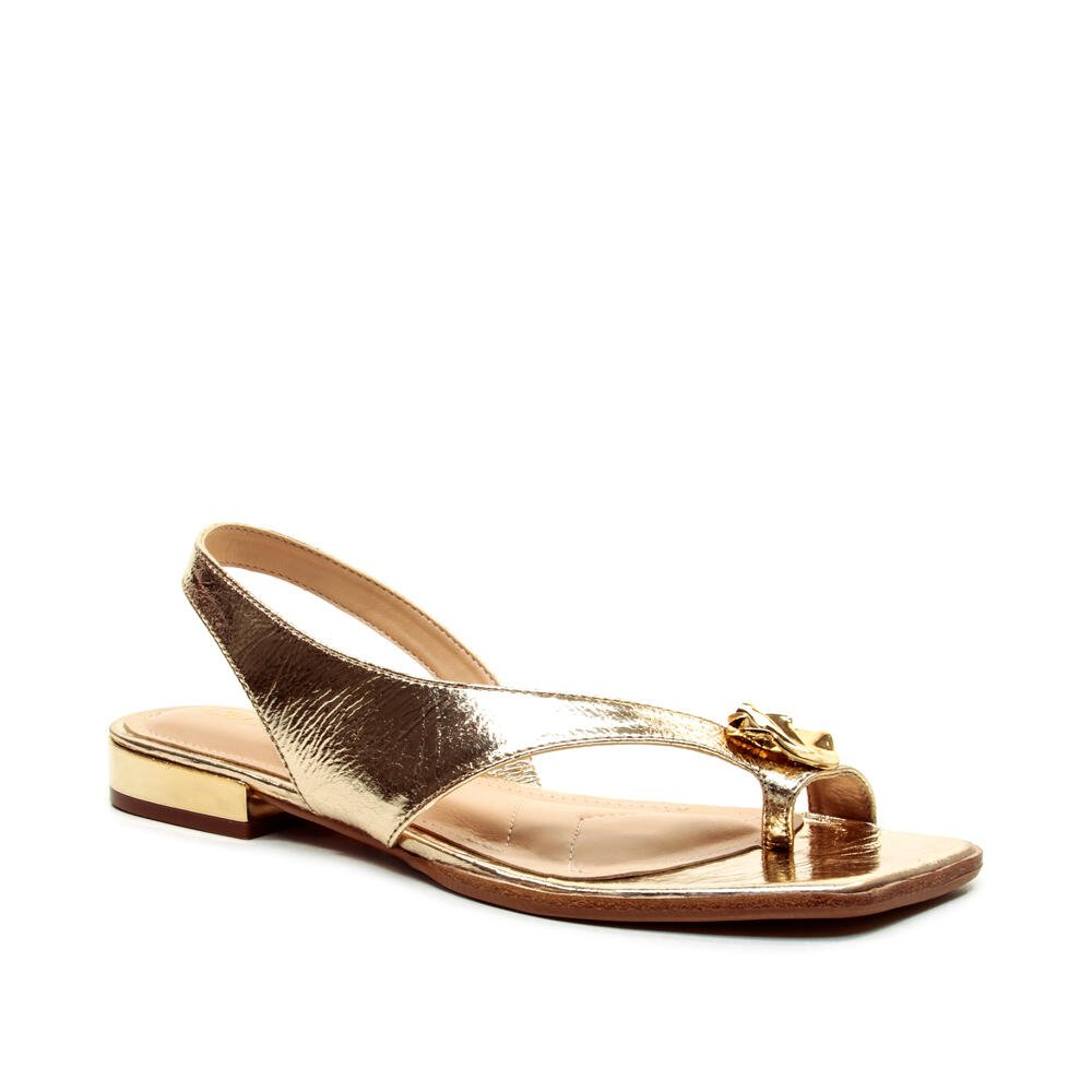 Rasteira Couro Ouro Cecconello 2803001-1 Dourado 3