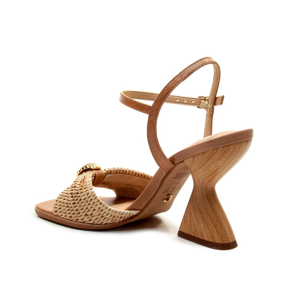 Sandália Palha Natural Salto Alto Cecconello 2718008-1 Bege 4