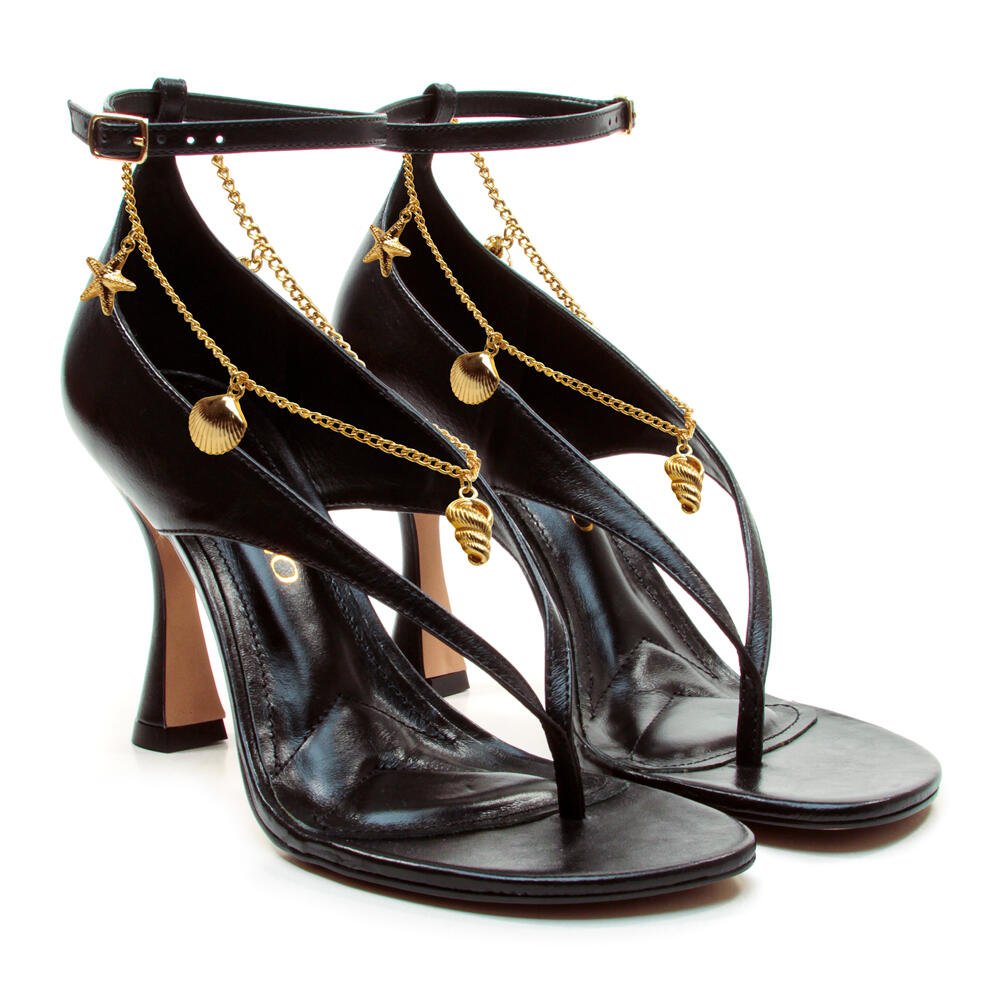 Sandália Couro Preto Salto Alto Cecconello 2794001-2 Preto 5