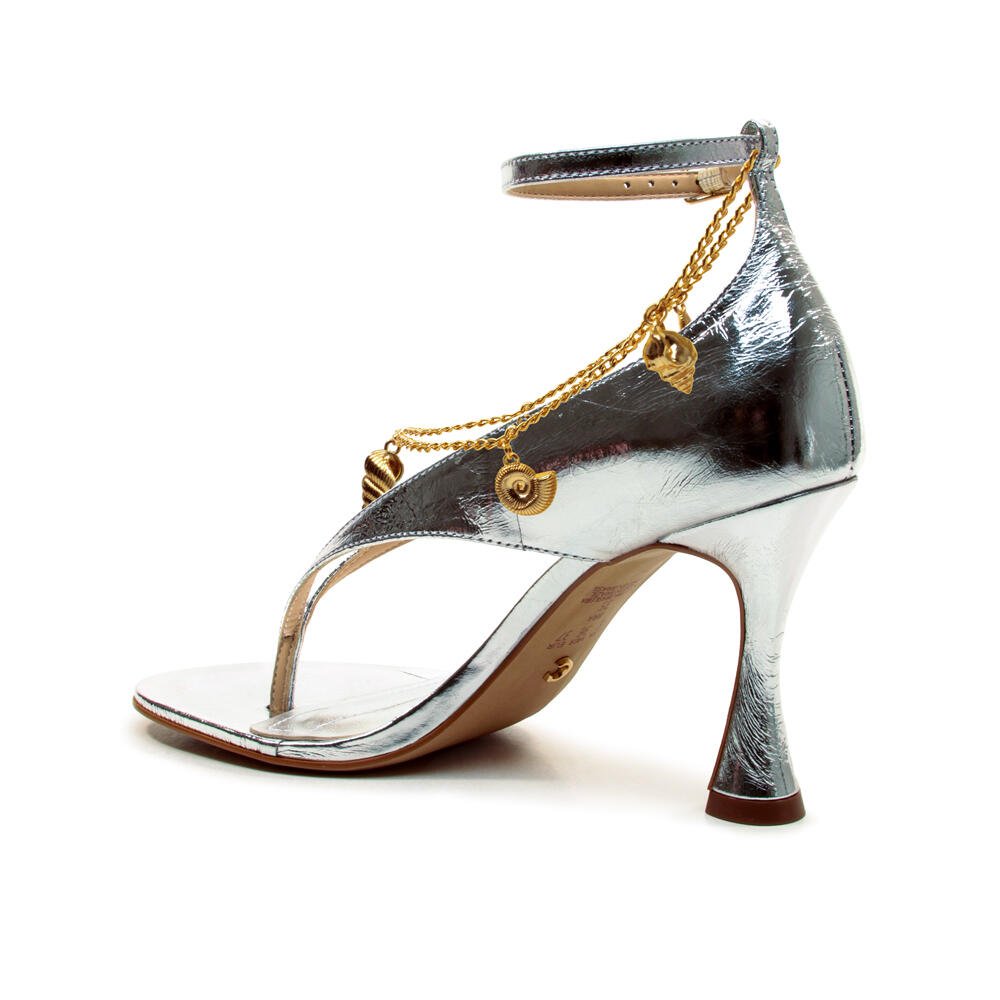 Sandália Couro Prata Salto Alto Cecconello 2794001-1 Prata 4