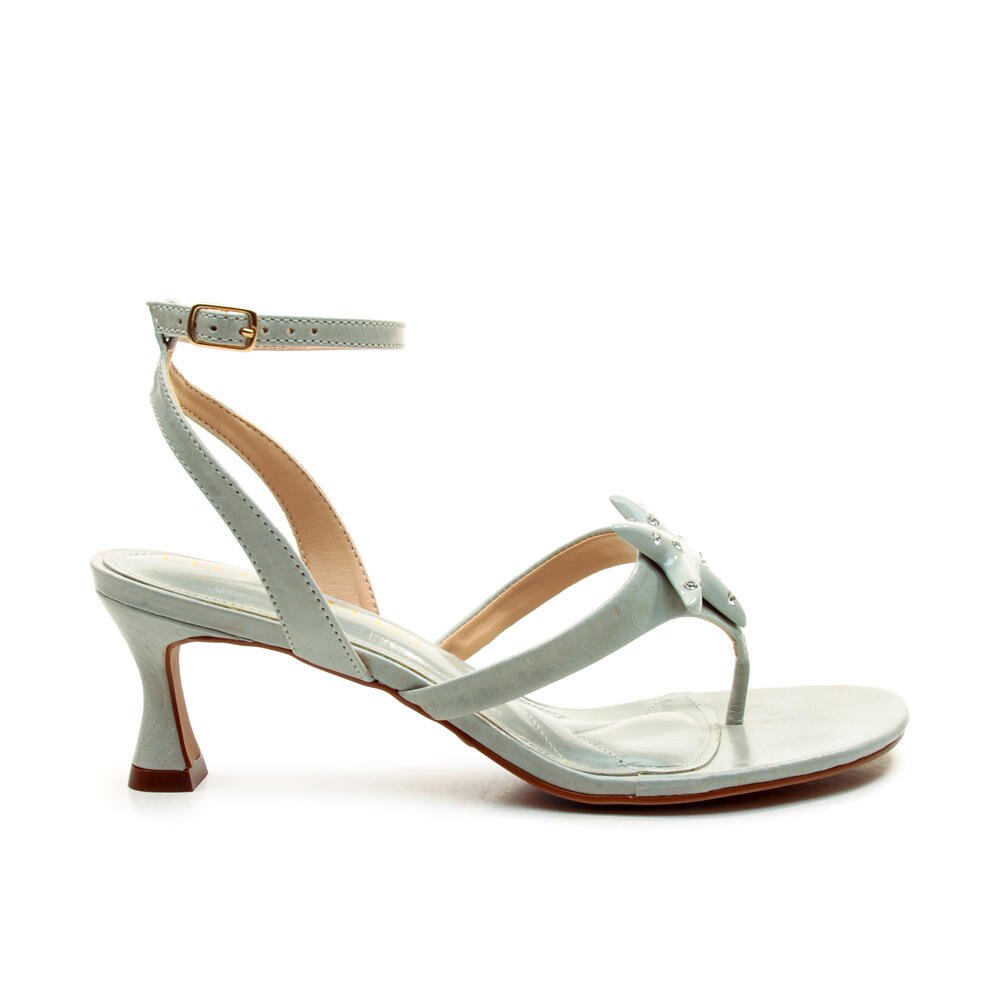 Sandália Couro Verde Salto Baixo Cecconello 2792001-2