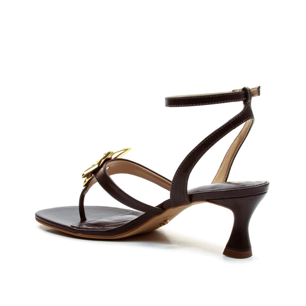 Sandália Couro Marrom Salto Baixo Cecconello 2792001-3 Marrom 4