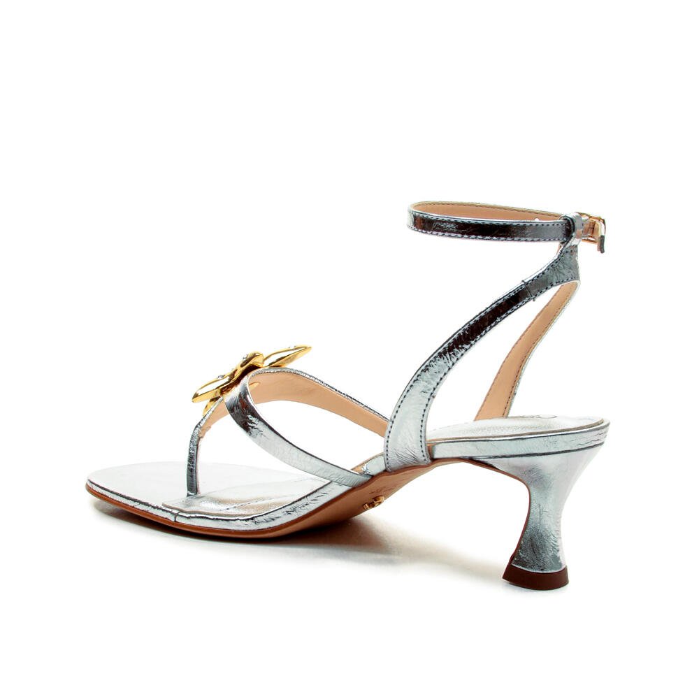 Sandália Couro Prata Salto Baixo Cecconello 2792001-1 Prata 4