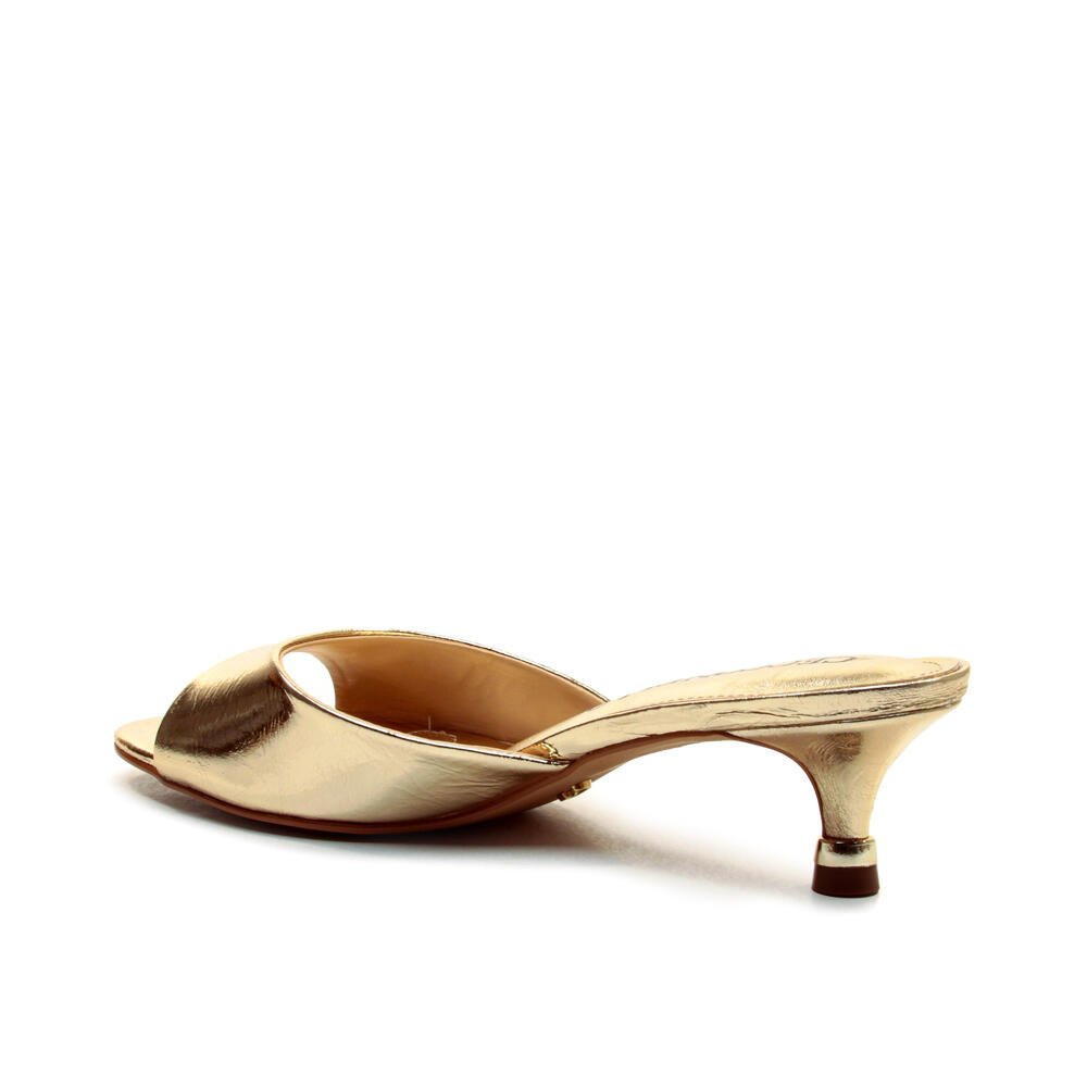 Tamanco Couro Ouro Salto Baixo Cecconello 2799001-6 Ouro Light 3